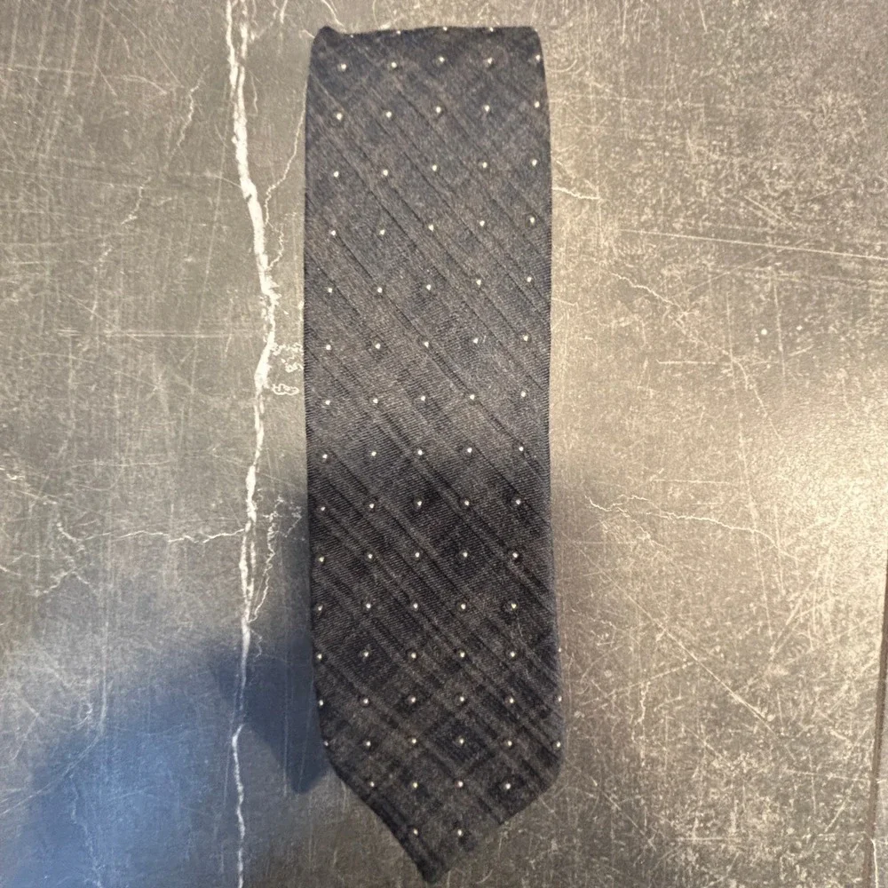 Mens Tie | Calvin Klein‎ | Slim Blue Textured Micro Dot Silk Blend